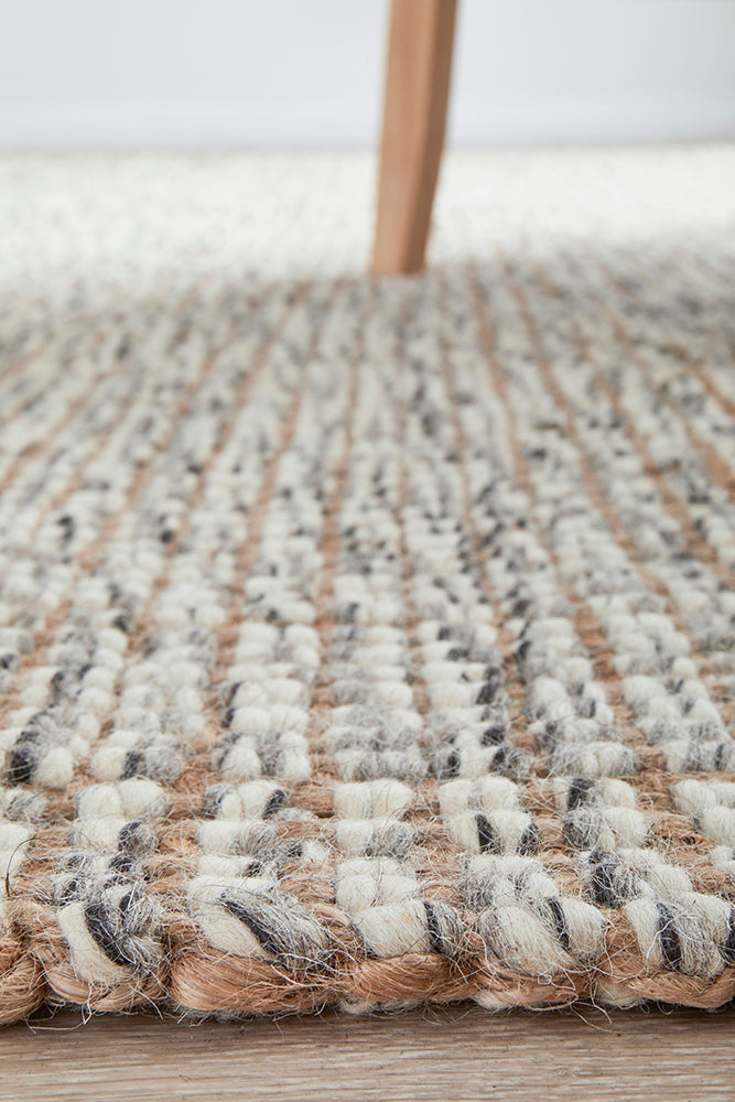 Arabella Grey  70% Wool 30% Jute Floor Rug