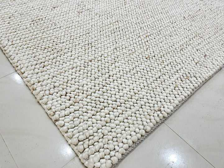 Pebbles Dune Hand Woven Wool and Cotton Blend Rug