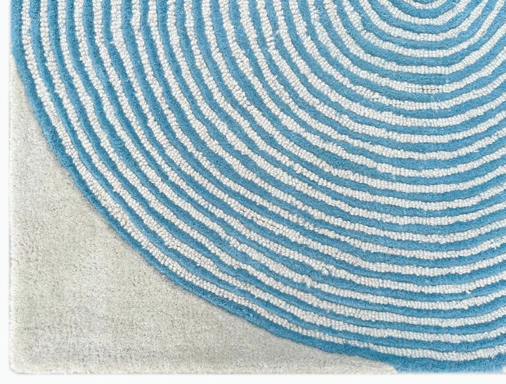 Viper Modern Rug 100% Wool Ocean Wave Blue Hand Tufted Rug