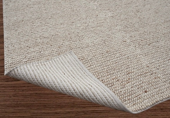 Pebbles Hand-Woven wool Linen Beige colour Rug