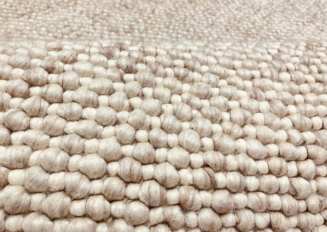 Pebbles Linen Beige Colour Hand-Woven wool Rug