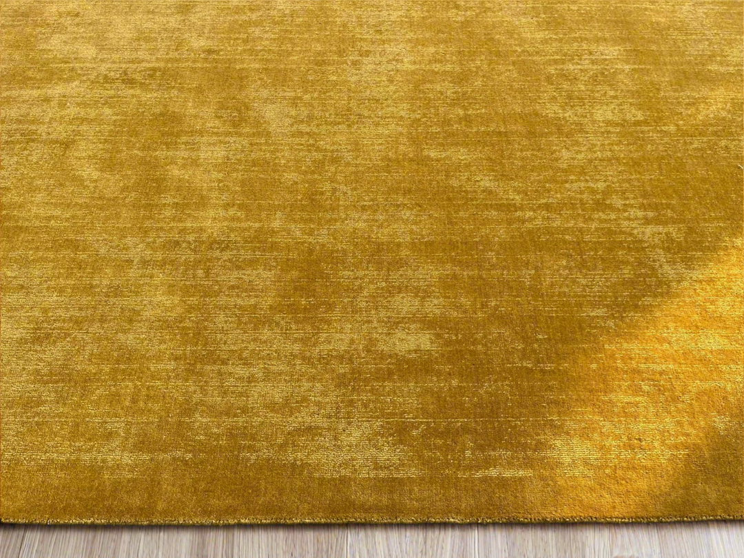 Crimson Bloom Golden Yellow 100% New Zealand wool Rug