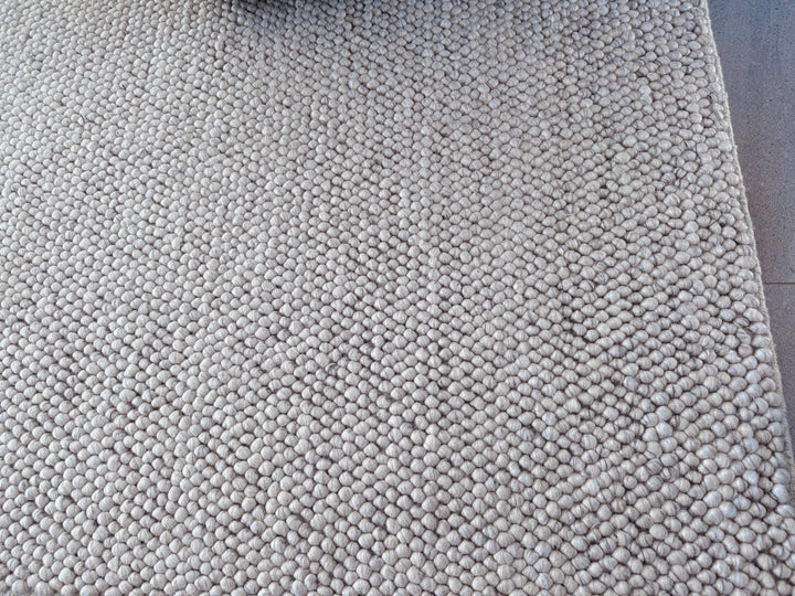 Pebbles Pure Wool Silver Stone Hand Woven Rug