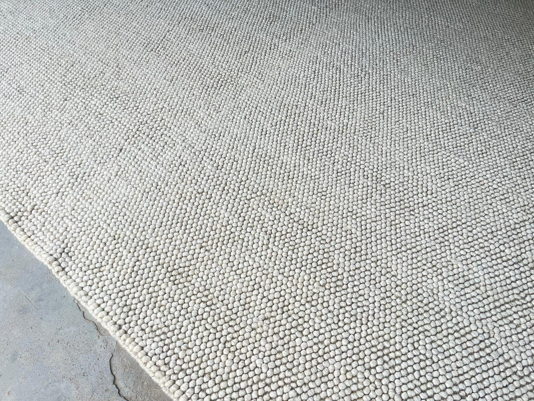 Pebbles Pure Wool Silver Stone Hand Woven Rug