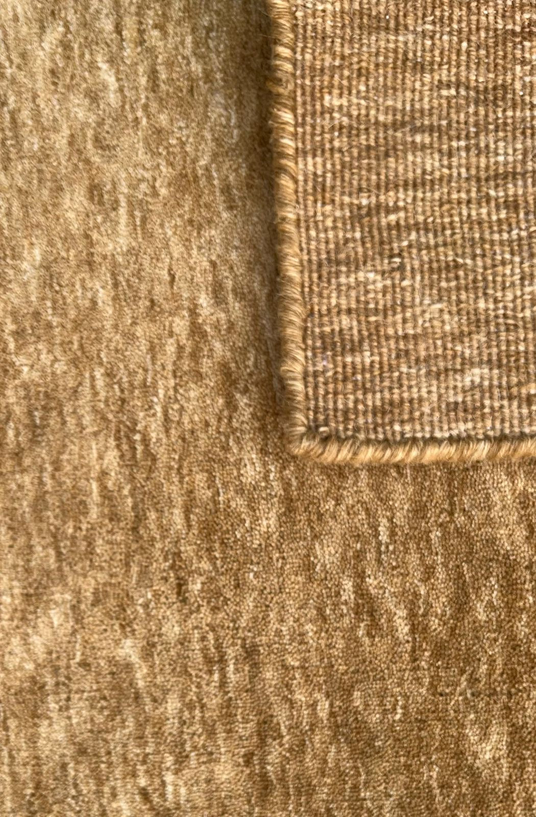 Dazzle Burnished Gold Color Handloom Knotted Rug 100% Pure Wool