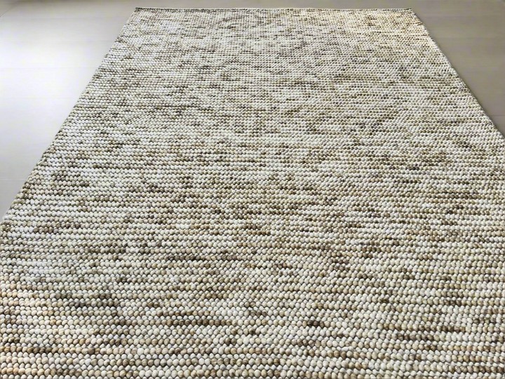 Pebbles Beige Stone River Hand Woven Wool Rug