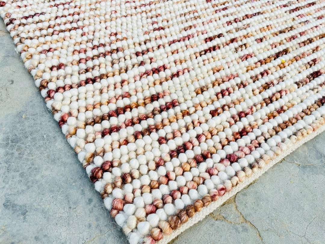 Pebbles Blush Hand Woven Wool Rug