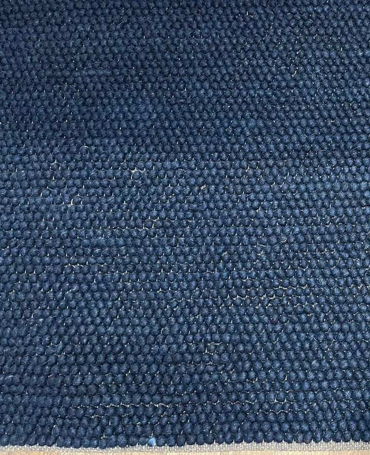 Pebbles Pure Navy Wool Hand Woven Rug