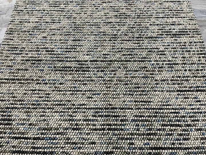 Pebbles Hand Woven Wool Blue Multi color Rug