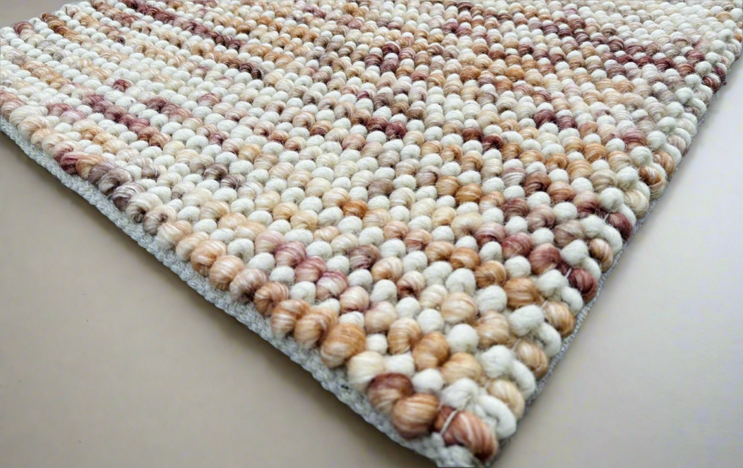 Pebbles Blush Hand Woven Wool Rug