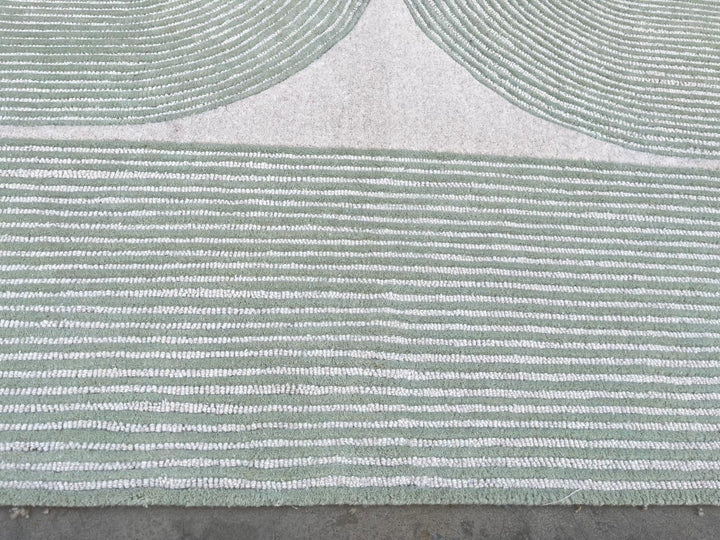 Viper Modern Rug 100% Wool Soft Fern Green Hand Tufted Rug