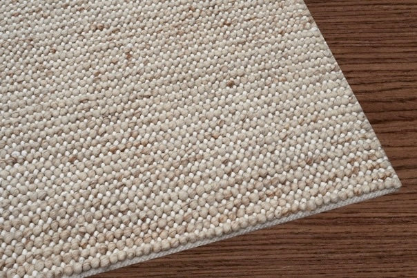 Pebbles Hand-Woven wool Linen Beige colour Rug