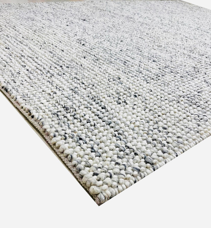 Pebbles Ice Ivory white Grey colour Hand-Woven wool Rug