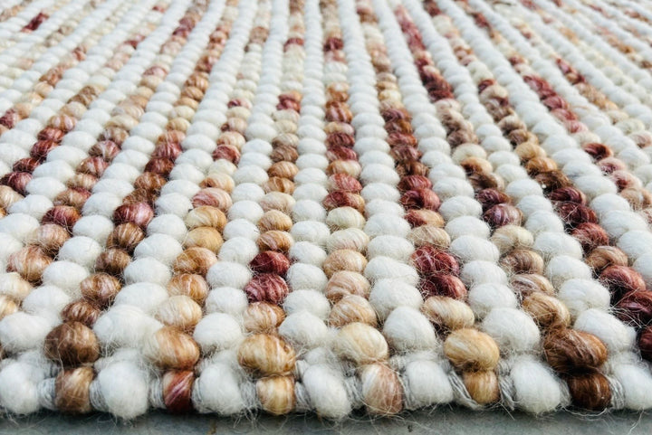 Pebbles Blush Hand Woven Wool Rug