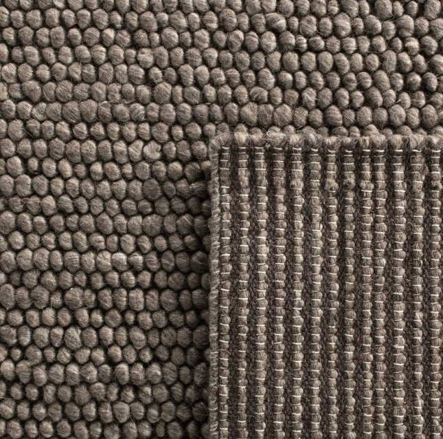 Pebbles Brown Hand Woven Wool and Cotton Blend Rug