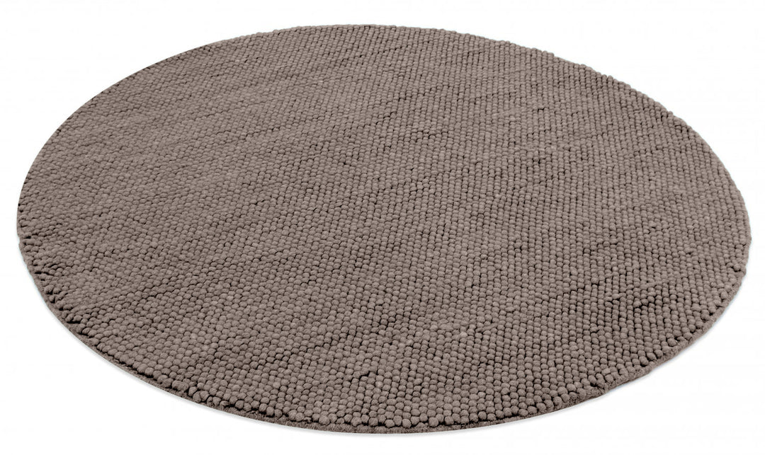 Pebbles Brown Hand Woven Wool and Cotton Blend Rug