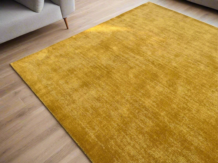 Crimson Bloom Golden Yellow 100% New Zealand wool Rug