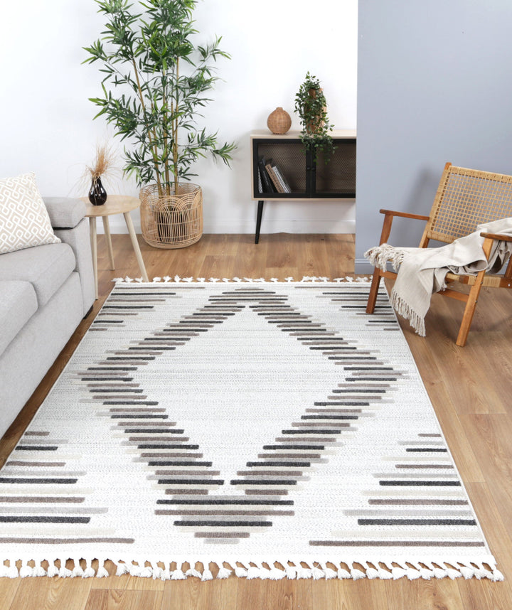 Ares Attica Diamond Stone and Grey Rug