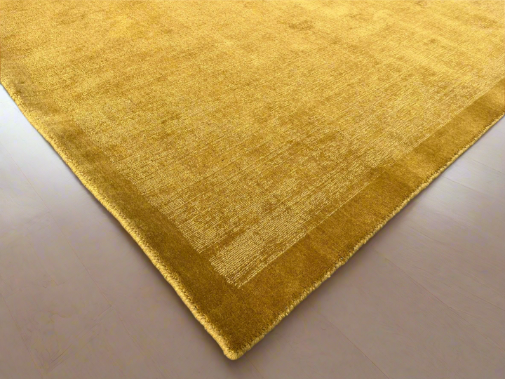 Crimson Bloom Golden Yellow 100% New Zealand wool Rug