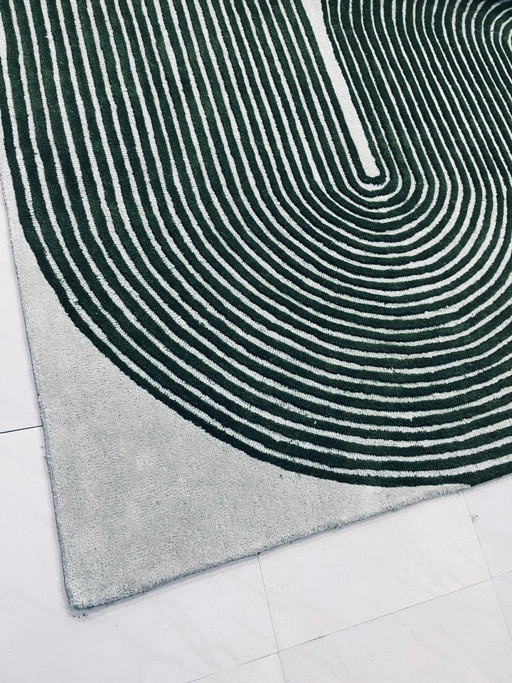 Viper Modern Rug 100% Wool Sage Green Hand Tufted Rug