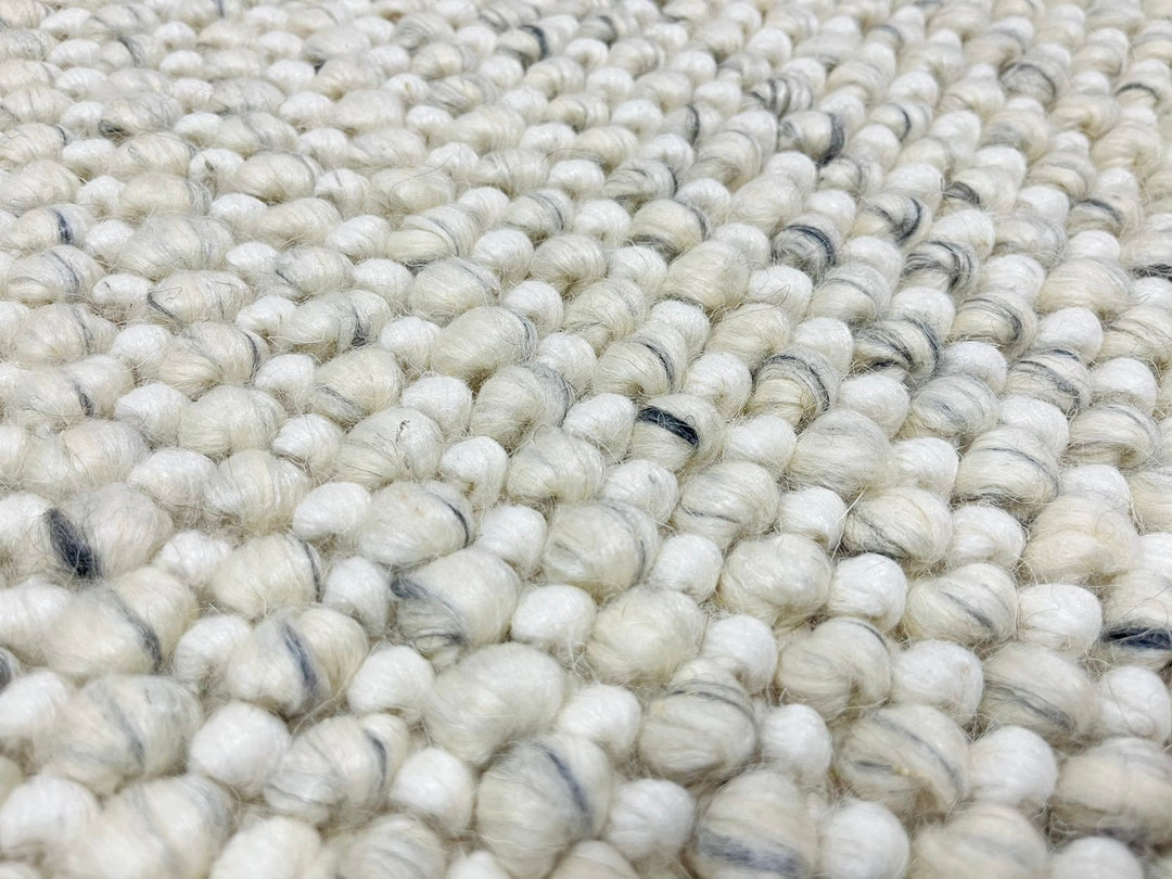 Pebbles Ice Ivory white Grey colour Hand-Woven wool Rug