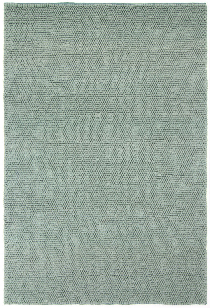 Pebbles Green Wool Hand Woven Rug