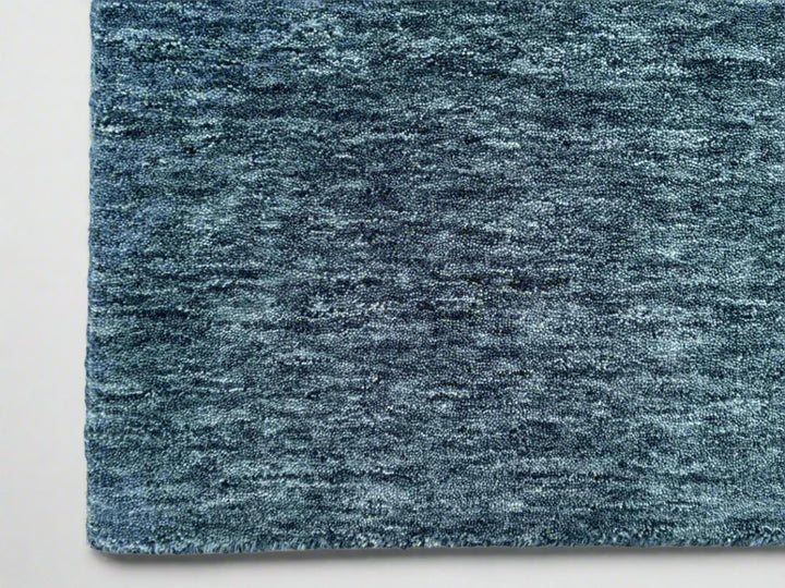 Dazzle Midnight Blue Color Handloom Knotted Rug 100% Pure Wool