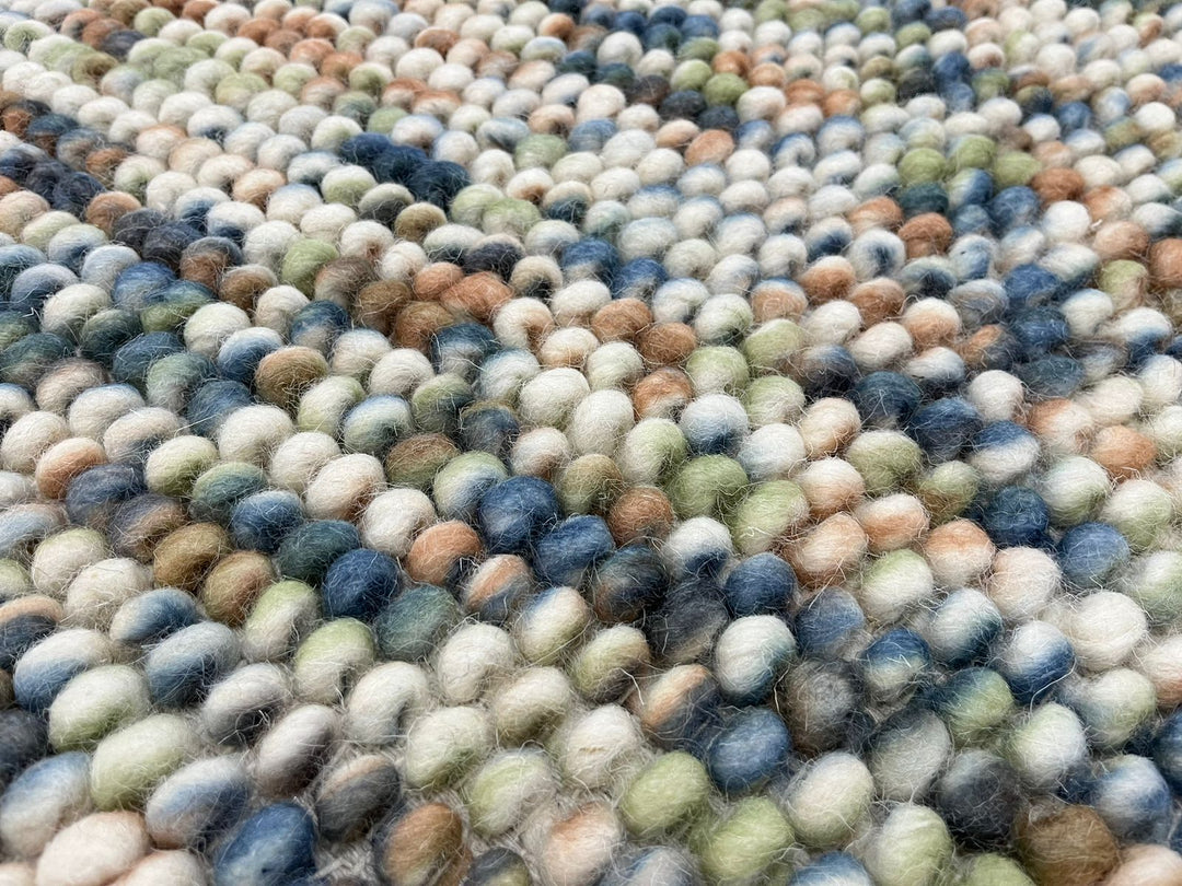 Pebbles Hand Woven Multi Color Wool and Cotton Blend Rug