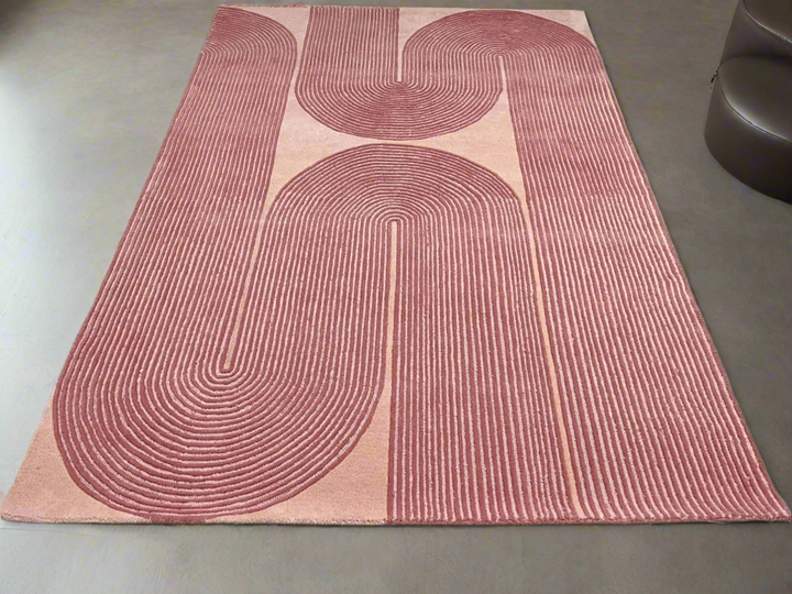 ARIA Viper Modern Rug 100% Wool Blush Rose Hand Tufted Rugs