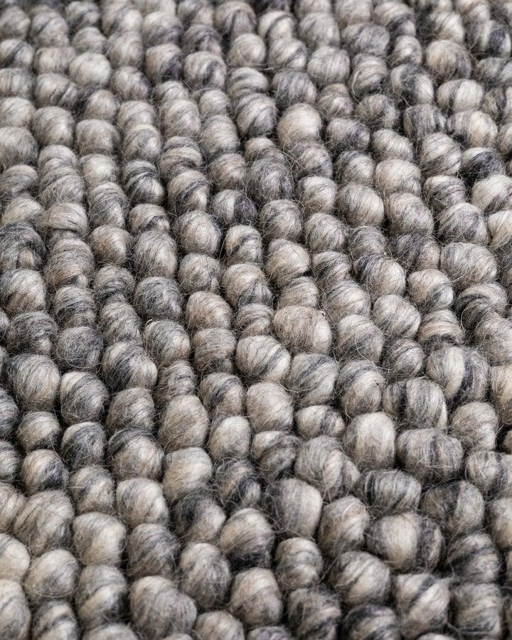 Pebbles Pure Dark Grey Wool Hand Woven Rug
