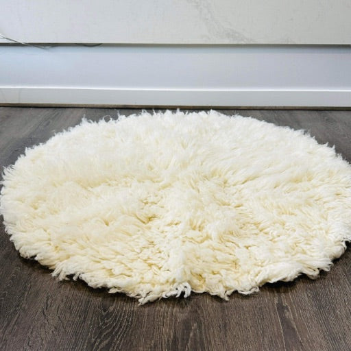 Flokati Round Rug from 100% Pure NZ Wool 1400 GSM Made In Greece
