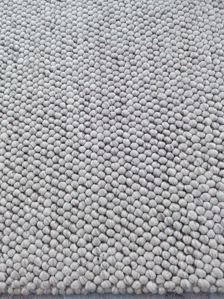 Pebbles Pure Wool Silver Stone Hand Woven Rug