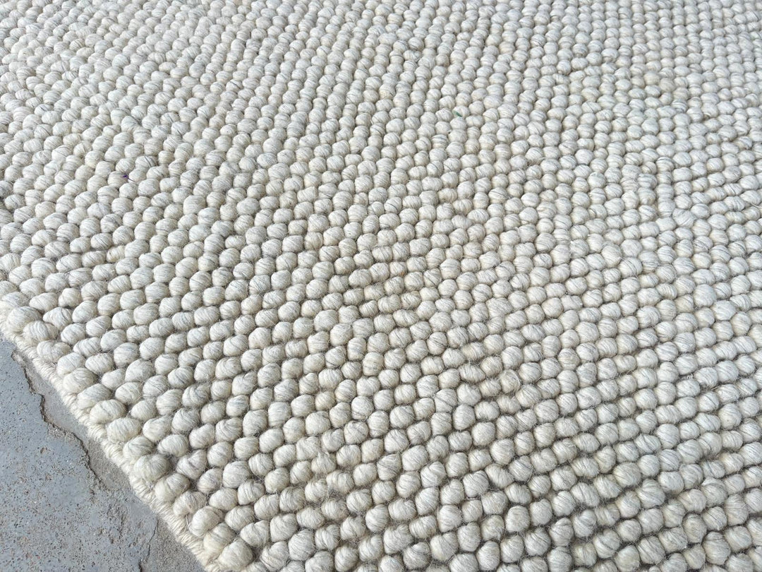 Pebbles Pure Wool Silver Stone Hand Woven Rug