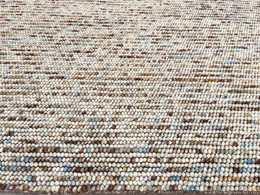 Pebbles Hand Woven Wool Ivory Multi color Rug