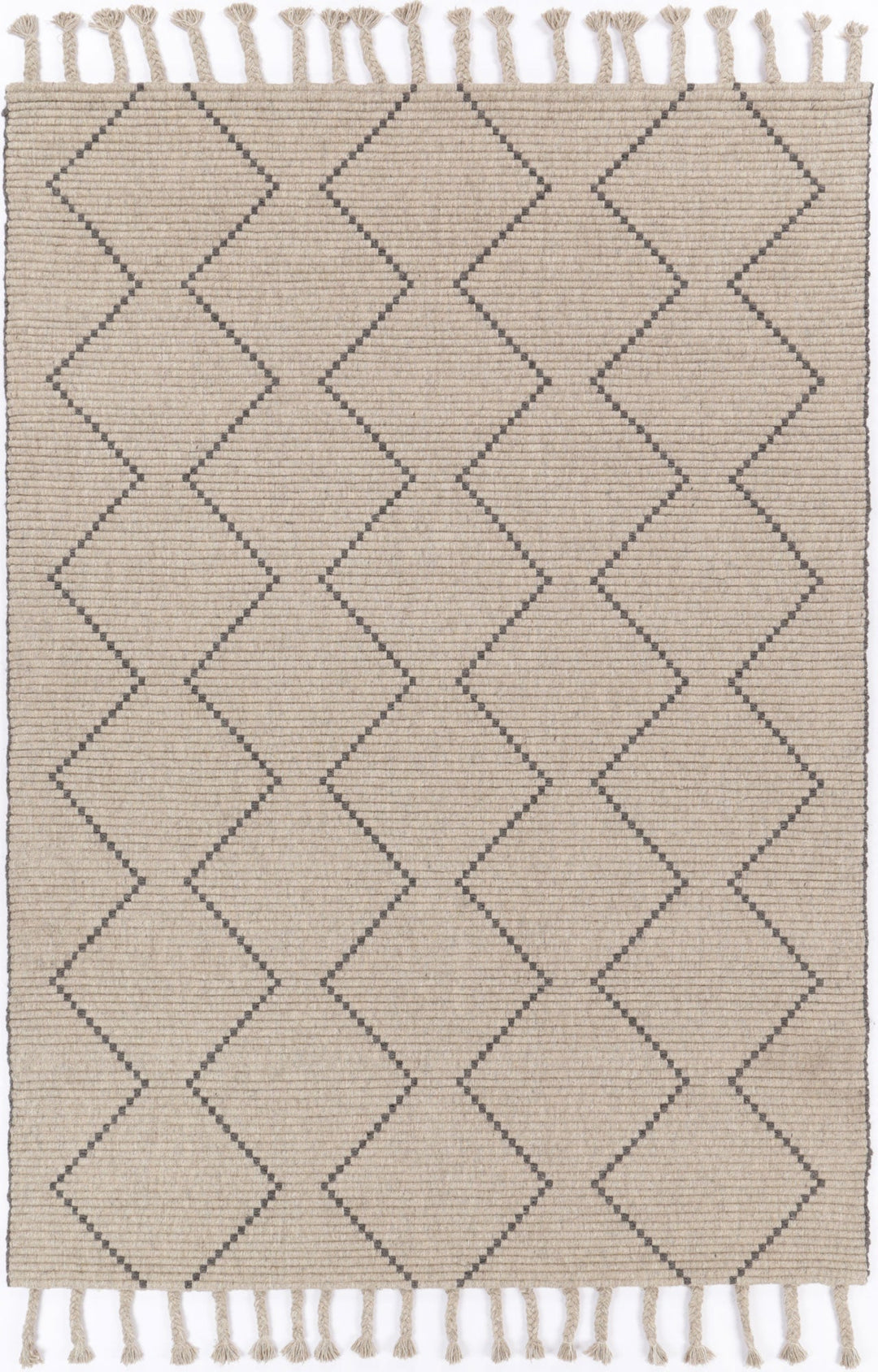 Goa Zig-Zag Wool Blend Ash Rug