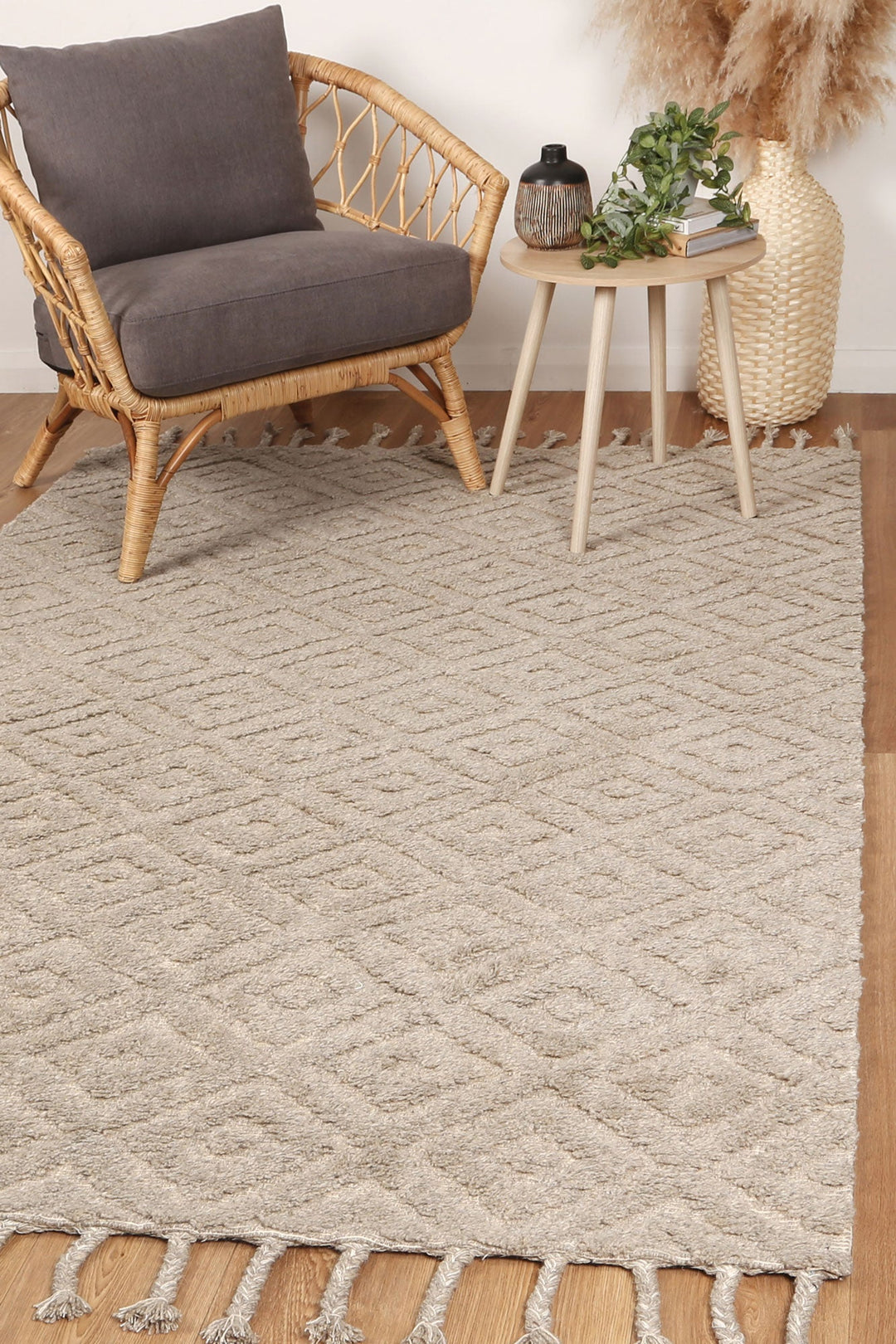 Goa Diamond Wool Blend Ash Rug