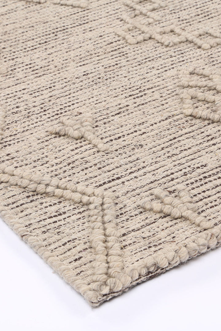 Goa Aztec Wool Blend Ash Rug (No Tassel)