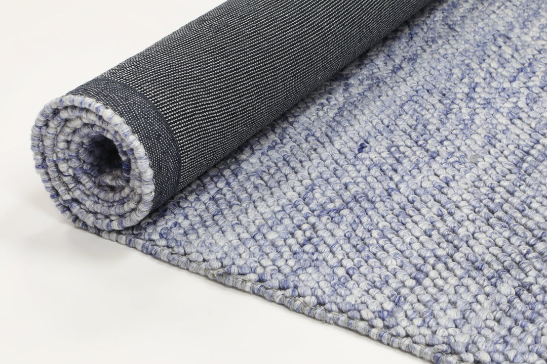 Harlow Loopy Blue Wool Blend Rug