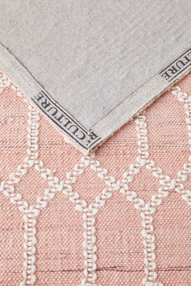 Krisha Tribal Trellis Rug Nude Soft Pink