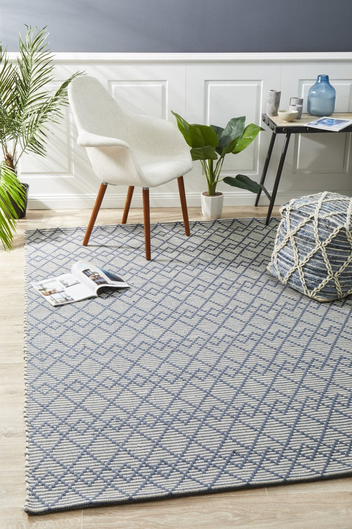 Deepa Stunning Wool Rug Denim Bone