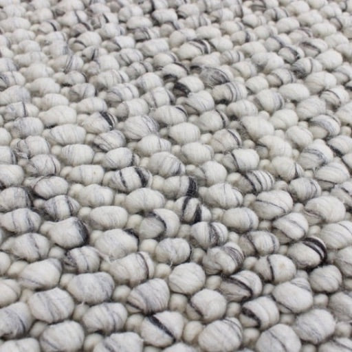Pebbles Hand-Woven wool ice Ivory white Grey colour Rug