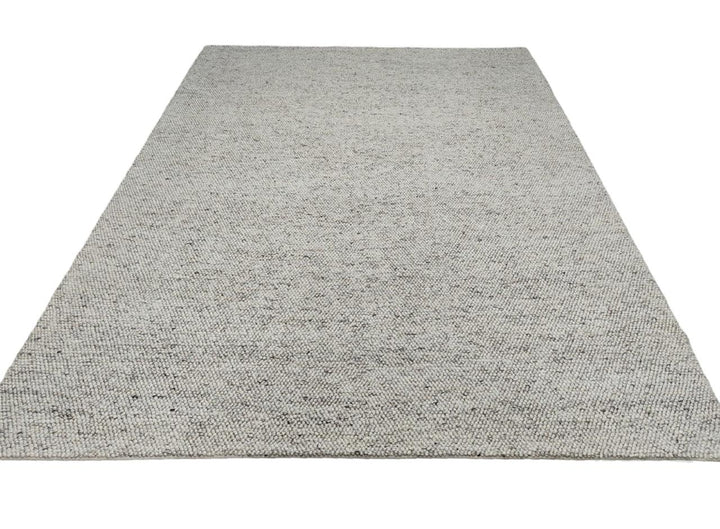 Pebbles Pure Oyster Wool Hand Woven Rug