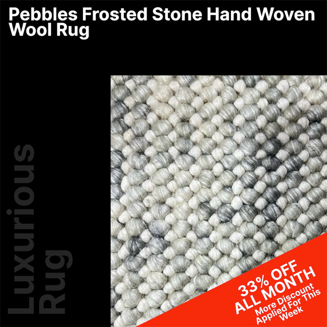 Pebbles Cherry Frosted Stone Hand Woven Wool Rug