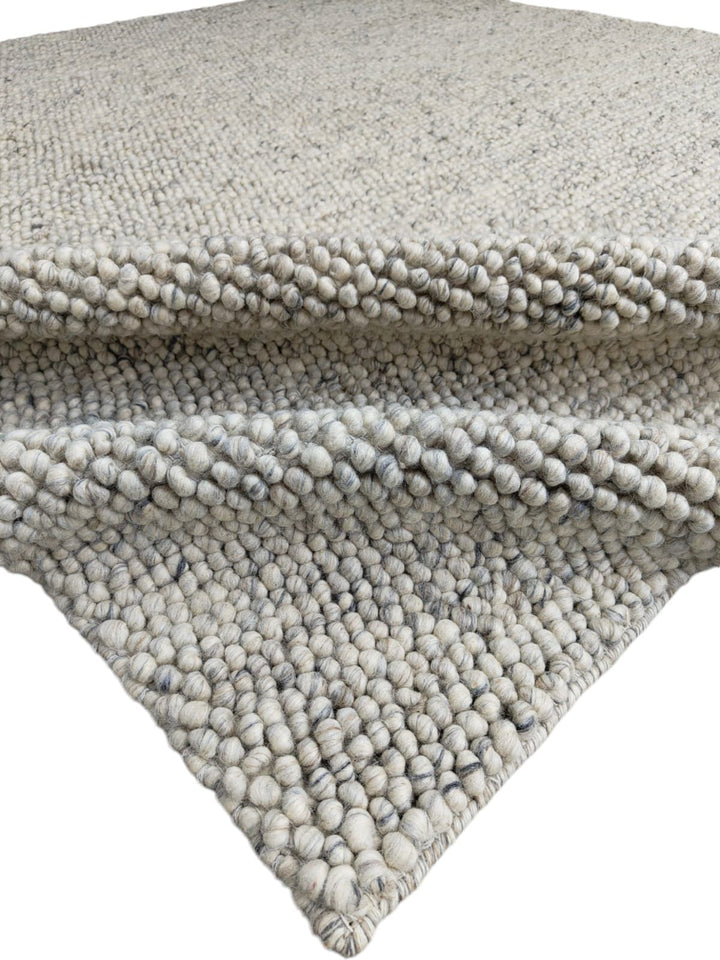 Pebbles Stony Path Hand Woven Wool and Cotton Blend Rug