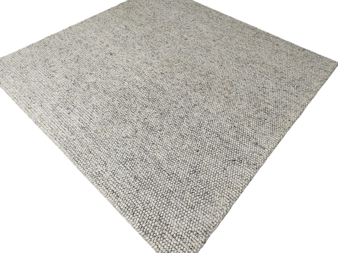 Pebbles Stony Path Hand Woven Wool and Cotton Blend Rug