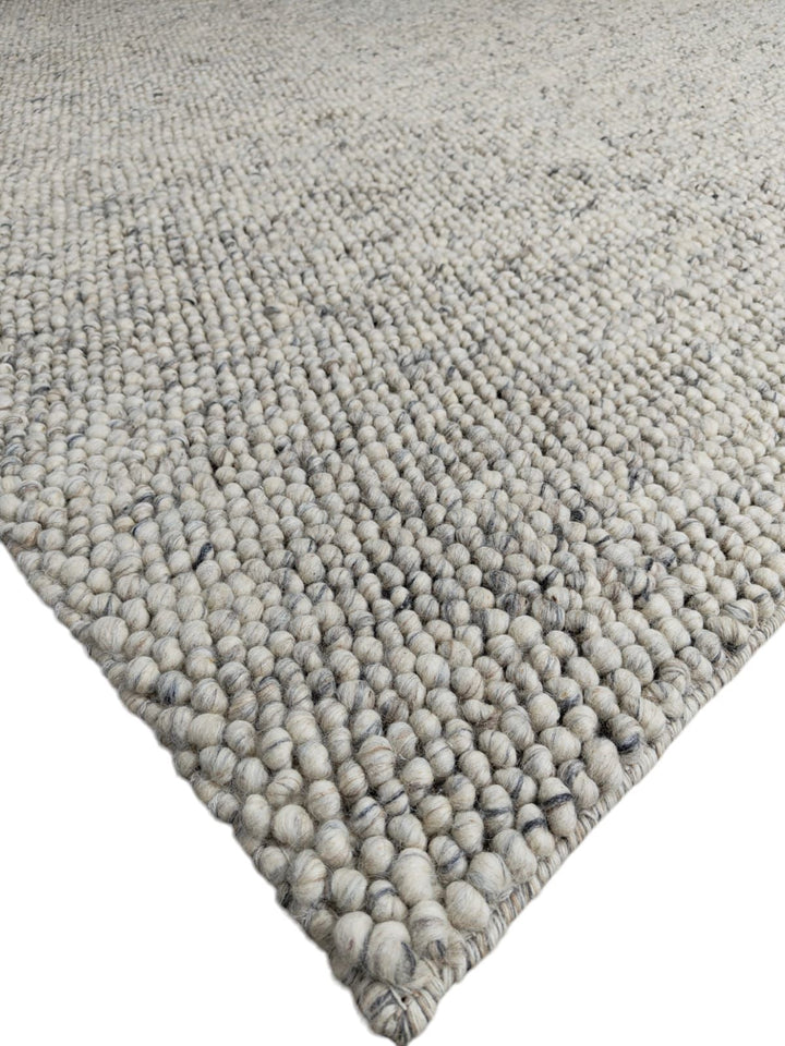 Pebbles Stony Path Hand Woven Wool and Cotton Blend Rug