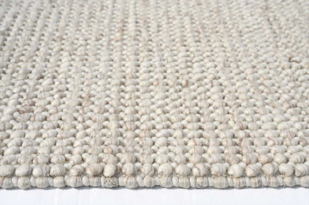 Pebbles Cherry Linen Hand Woven Wool Rug