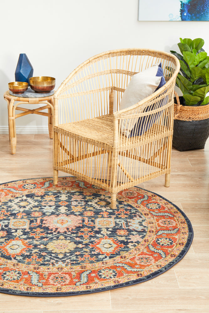 Legacy 860 Navy Round Rug