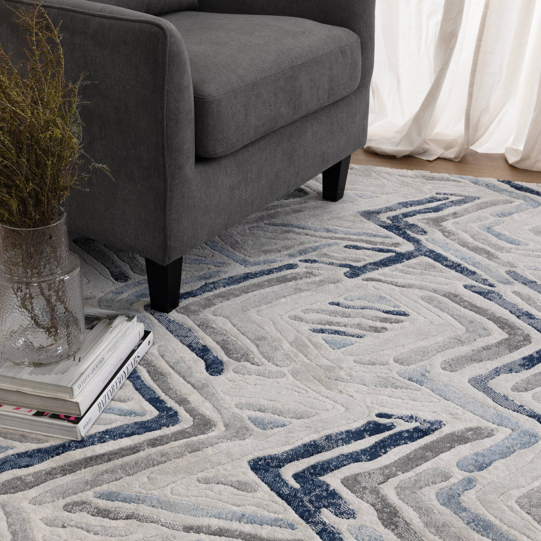 Ruby Diamond Blue Grey Rug