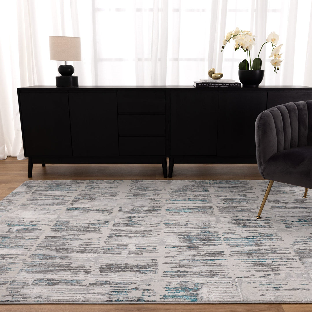 V002: Vestige Abstract Grey Blue Rug